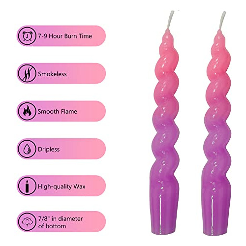 Juego De Velas Cónicas Espiral, Hechas Mano, Decoraciã...