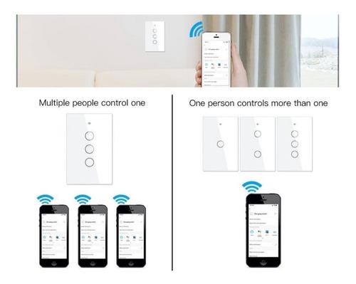 Imagen 7 de 9 de Apagador Inteligente Wifi 1 Botón Sencillo Interruptor Touch