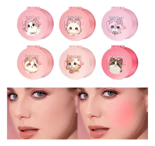 Gege Bear  Velvet  Mist  Blush  Rubor Con Espejito Y Esponja