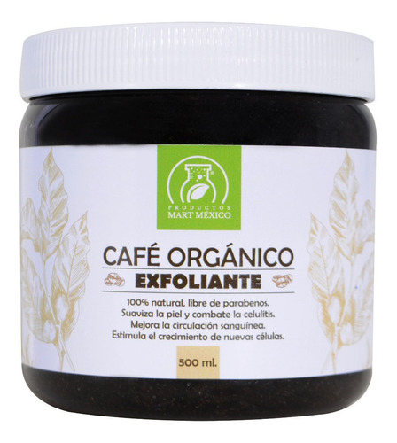 Exfoliante De Café Orgánico Tostado Corporal Y Facial 500 Ml