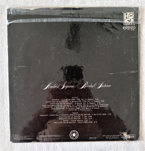 Andres Segovia Lp Recital Intimo Guitarra Clasica (Usado)