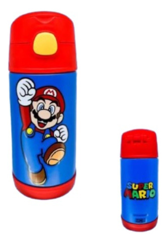 Garrafa Infantil Click Com Canudo Super Mario 300ml