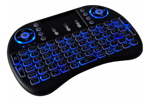 Mini Teclado Controle Remoto S Fio Para Tv E Tv Box Mx4 Mk9 Cor do mouse Preto Cor do teclado Preto