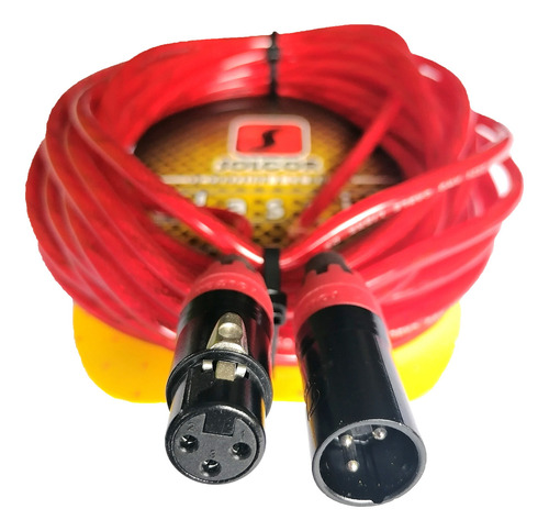 Cable Solcor Para Micrófono O Señal Xlr-xlr 5226l10 10mt Color Rojo