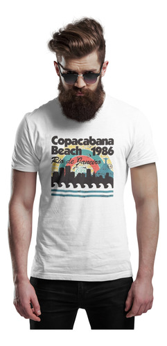 Remera Brasil Retro Copacabana Unicas Diseño Carioca 