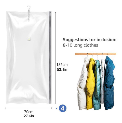 . 6 Bolsas Impermeables For Colgar Al Vacío For Guardar Ropa