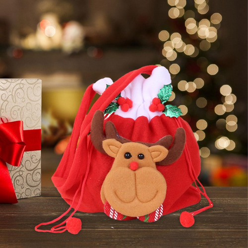 Bolsa De Regalo Con Cordón De Navidad, Embalaje Roja,