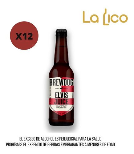 Cerveza Brewdog Elvis Juice 330ml Botell - mL a $45