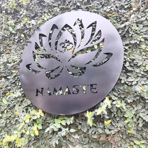 Flor De Loto Namaste En Hierro 50cm Con Luz