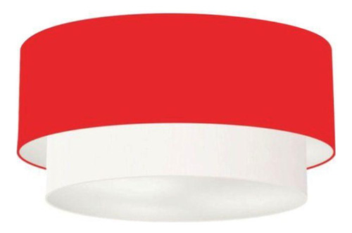 Plafon Quarto Cilíndrico Sq-3017 Cúpula Cor Vermelho Branco