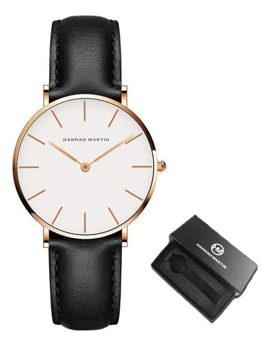 Reloj Hannah Martin Simple De Cuarzo De Cuero Para Mujer