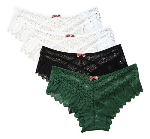 Lencería M Para Mujer, Calzoncillos De Encaje Con Tanga 5011