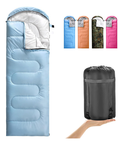 Sacos De Dormir Para Adultos Y Niños, Uso En Climas Variados Azul Cielo/cremallera Izquierda Ubicación De La Cremallera
