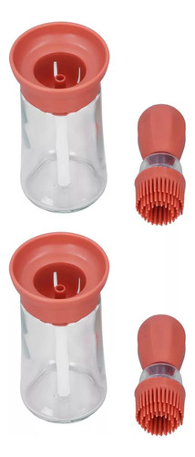 Dispensador De Aceite Con Brocha De Silicona Botella Vidrio