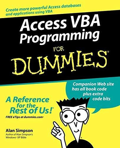 Book : Access Vba Programming For Dummies - Simpson, Alan