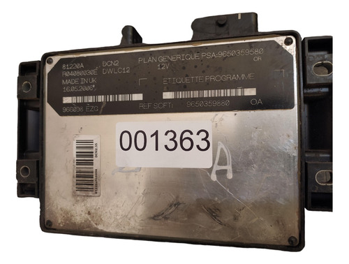 Ecu Dwlc12 Peugeot Citroen Codigo1363 Partner Berlingo 1.9