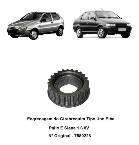 Engrenagem Do Virabrequim Fiat Palio E Siena 8v Todos 1.6