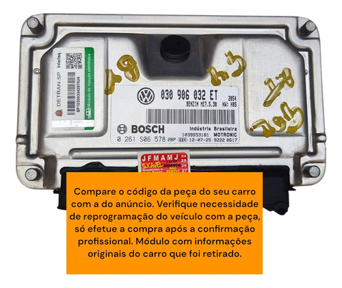Módulo Injeção Gol G4 1.0 8v Flex At 2012 Original