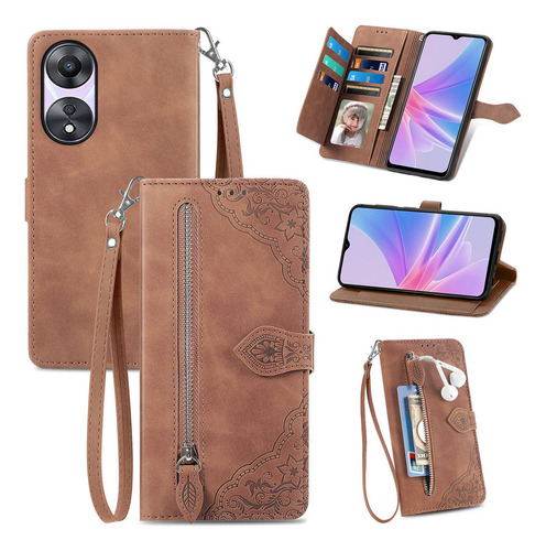 Funda Para Teléfono Oppo A18 A17 A16 A15 A12 Funda De Piel Tipo Cartera