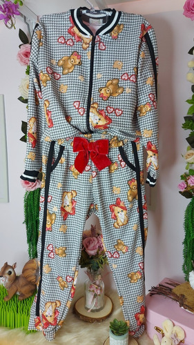 Imagem 4 de 6 de Conjunto Infantil Feminino Tweed Preto Yoyo Gatinha 23134