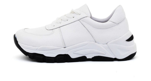 Imagen 3 de 6 de Zapatilla Combinada Urbanas Sneakers Plataforma Mujer Cuero