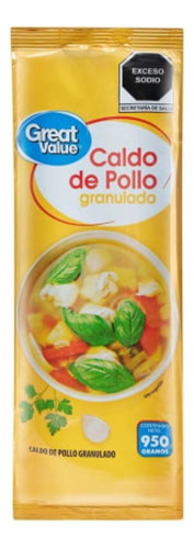 2 Pzas Caldo Pollo Great Value Granulado 950 G