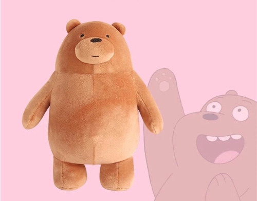 Peluche Pardo We Bare Bears Hugkis Osos Escandalosos Marrón Tamaño Mediano