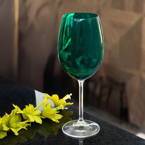 Conjunto 6 Taças para Vinho De Cristal Banquet Esmeralda 580ml - Wolff