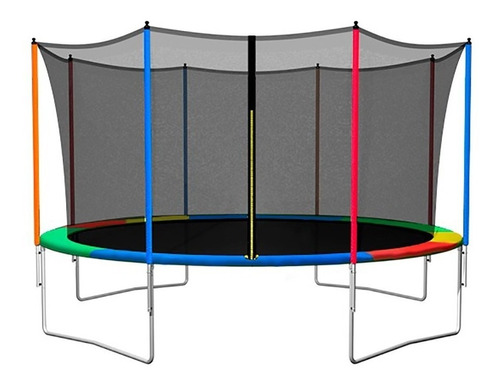 Imagen 1 de 1 de Cama elástica Femmto TPL12FT00 con diámetro de 3.65 m, color del cobertor de resortes multicolor y lona negra