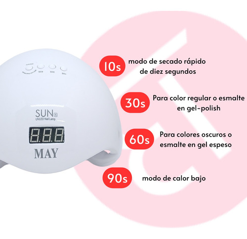 Lampara Uñas Led Uv Esmalte Gel Curado Gel Uñas Nails