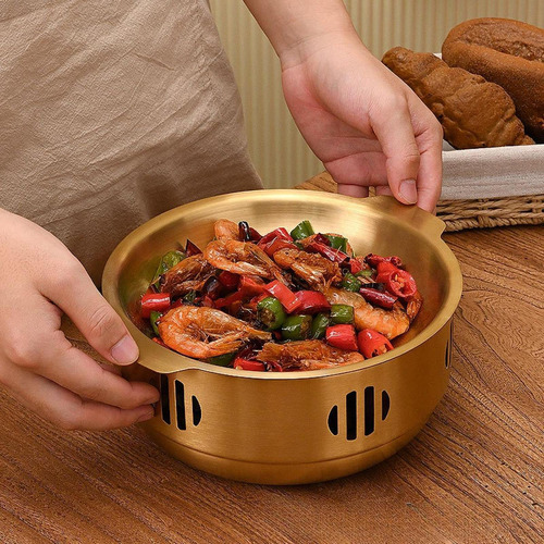 Calentador De Barbacoa, Olla Shabu Japonesa, Olla Wok Plata