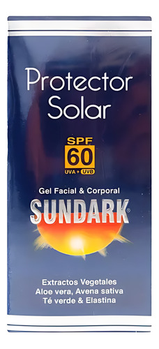 Bloqueador Facial Corporal Gel Solar Sundark Spf 60 60 Gr