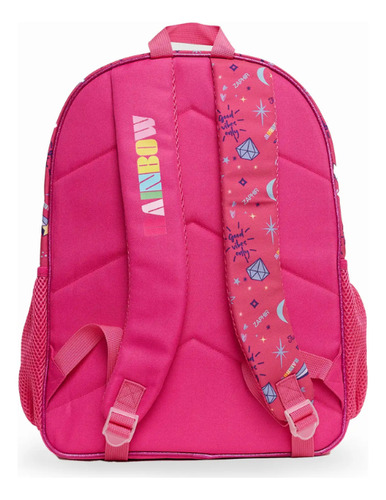 Mochila Escolar De Espalda Estampa Espacio 43cm Zaphir Color Rosa Chicle Diseño De La Tela Estampado