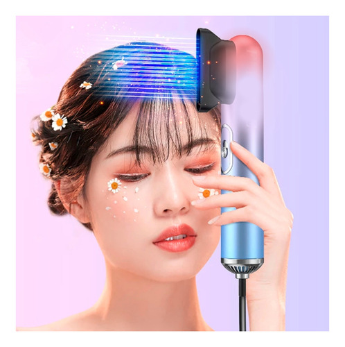 Secador De Pelo Profesional 3 En 1 Con Iones Negativos Color Azul Acero 127V