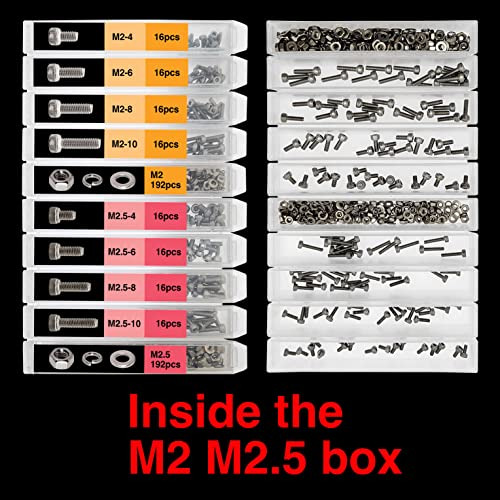 Tornillos De Cabeza Hexagonal Eeeee, 982 Unidades, M2, M2.5,