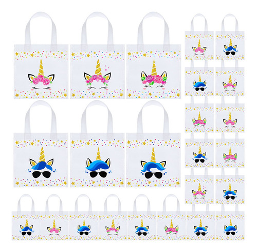 24 Bolsas De Unicornio No Tejidas Reutilizables Para