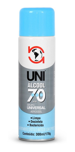 Alcool Aerossol Spray Aerossol Antisséptico 70  300ml