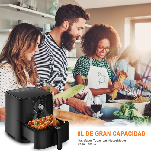 Clikon Freidora De Aire Eléctrica 6l Negra Sin Aceite