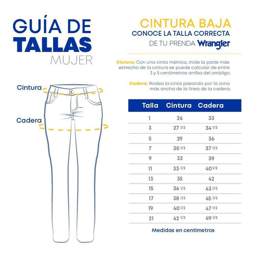 Imagen 6 de 6 de Jeans Vaquero Wrangler Low Rise De Mujer U02