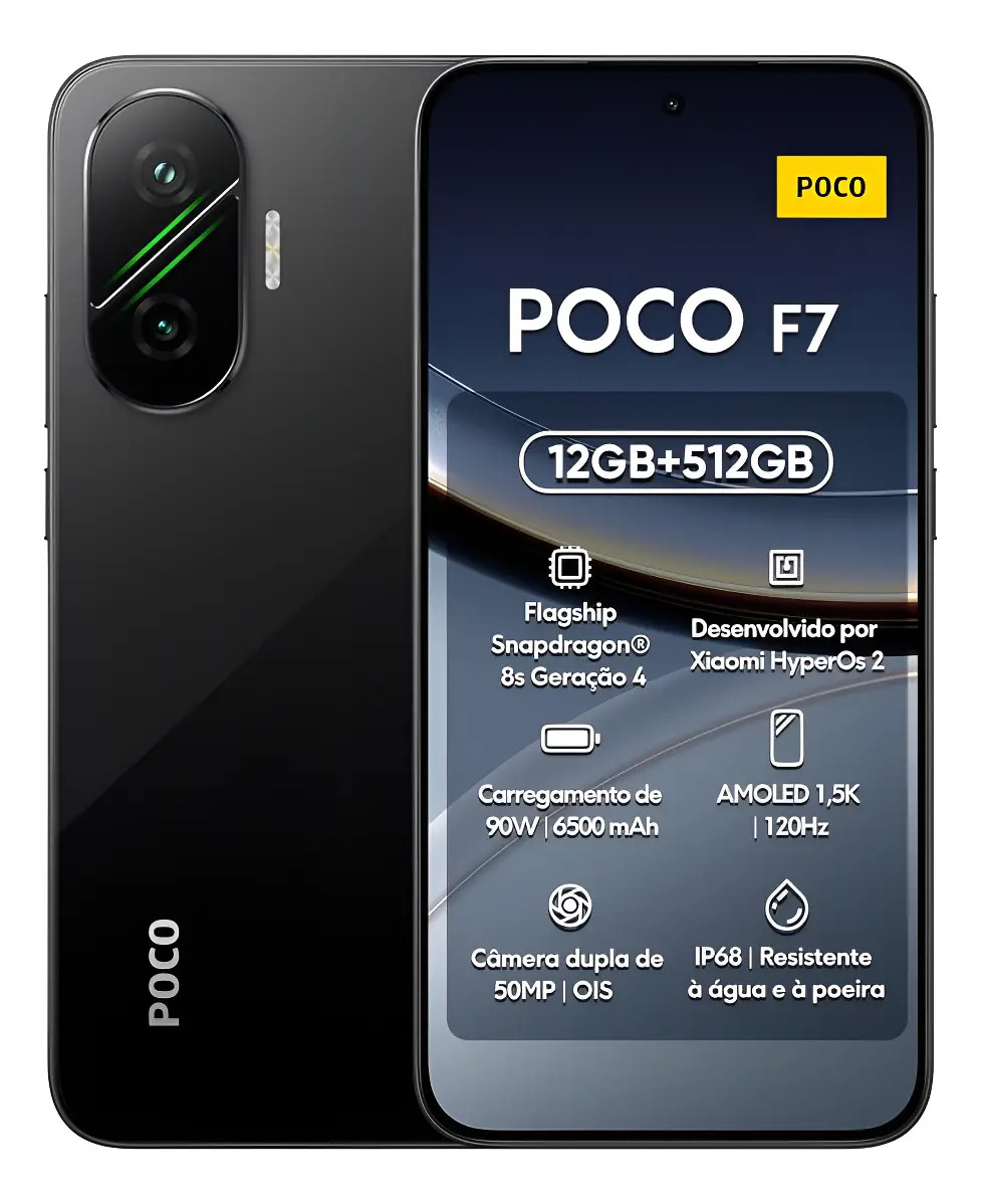 Xiaomi Poco F7 512gb 12gb ( Global ) + Carregador Brasileiro Cor Preto