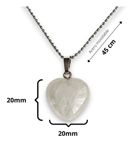 Imagen 2 de 4 de Collar Corazoncito De Cuarzo 100% Natural