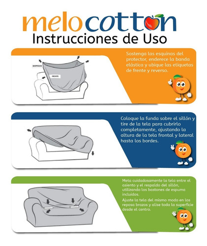 Protector Cubre Sala Ajustable Stretch Fit Elástico 3 Piezas Azul Marino