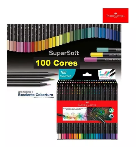 Lapis de Cor 24 Cores Supersoft Faber Castell Kit Ecolápis Escolar Colorido  Desenho Profissional - Kit para Desenho Técnico - Magazine Luiza