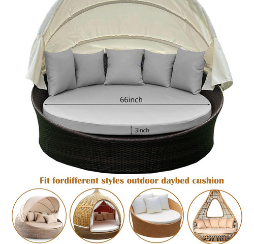 Funda De Cojín Para Sofá Cama De 66 Pulgadas, Para Patio, Im