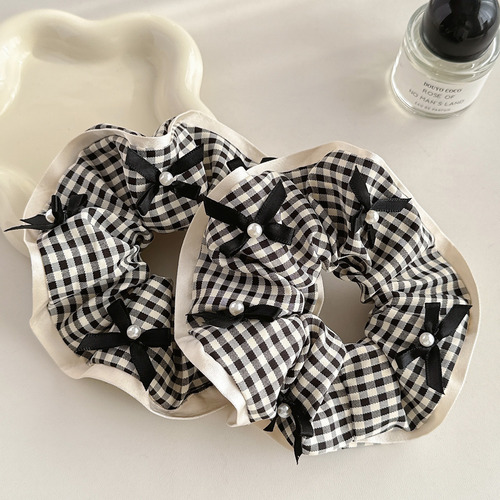 Cintas Elásticas Para El Pelo Con Forma De Perla, Negras, Pa