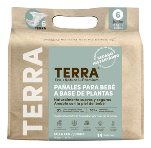 Pañales Terra Eco Biodegradables Desechables Talla Xxg