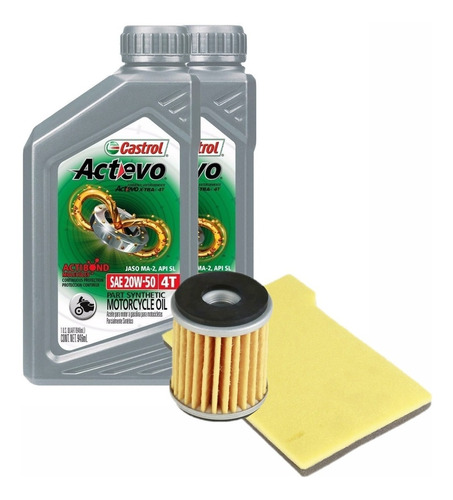 Kit Filtros Yamaha 250 Xtz Ybr + Castrol Semisintético 20w50