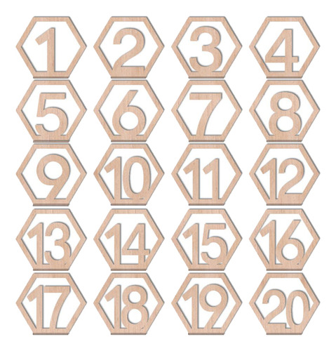 Números De De Madeira 1 20 Conjunto De Decoração Diy