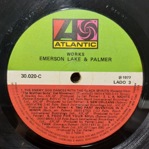 Imagem 6 de 8 de Vinil Lp Emerson Lake And Palmer Works Duplo 1977