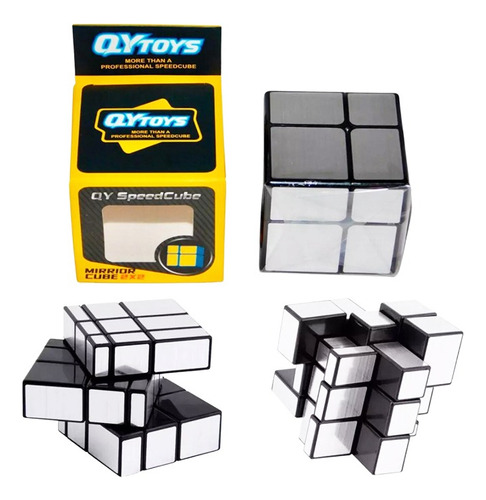 Cubo Rubik 2x2 Plateado Cubo Mágico Juguete Juego Didáctico